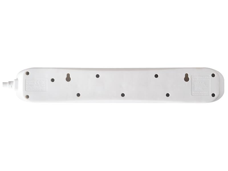 Masterplug Extension Lead 240V 4-Gang 13A White Switched 2m MSTSWC4210