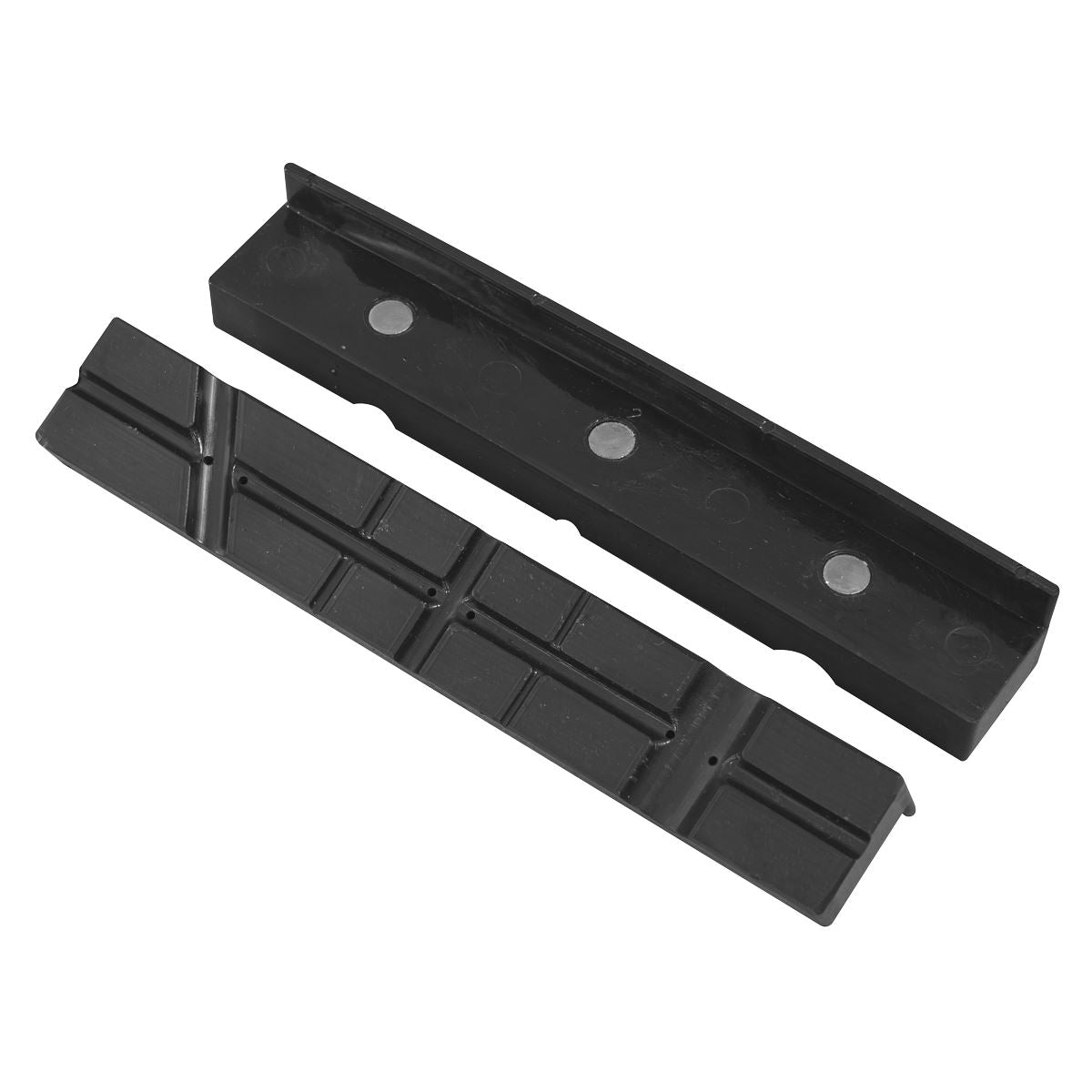 Sealey 200mm Magnetic Soft Grip Vice Jaws With Practical Grooves MVJ200
