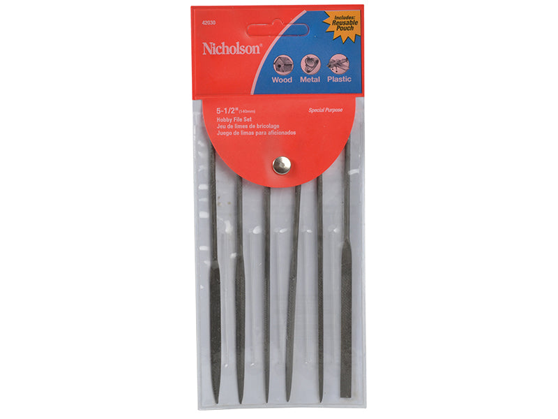 Crescent Nicholson® Red Wallet Needle Mini File Set 6 Piece 42030 NICMFSET