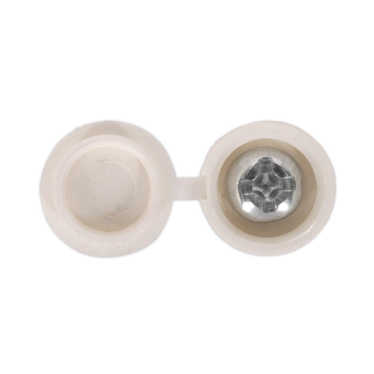 Sealey Numberplate Screw with Flip Cap 4.2 x 19mm White Pack of 50 NPW50