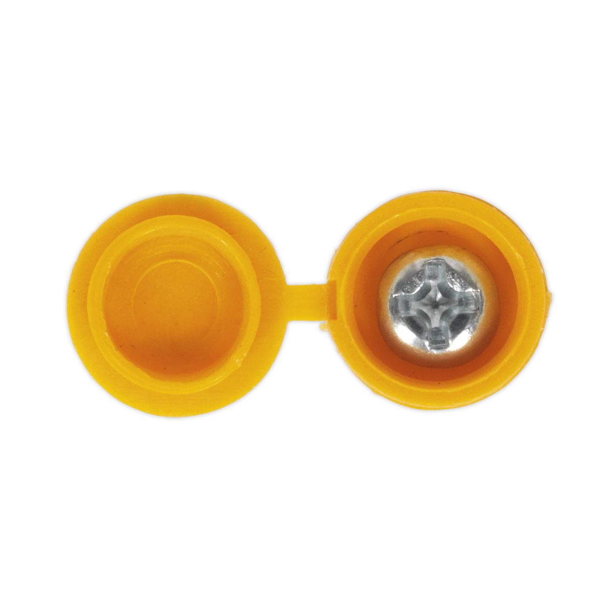 Sealey Numberplate Screw with Flip Cap 4.2 x 19mm Yellow Pack of 50 NPY50