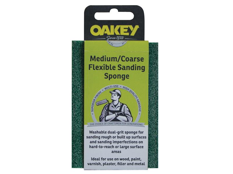 Oakey Dual-Grit Flexible Sanding Sponge Coarse/Extra Coarse OAK58595