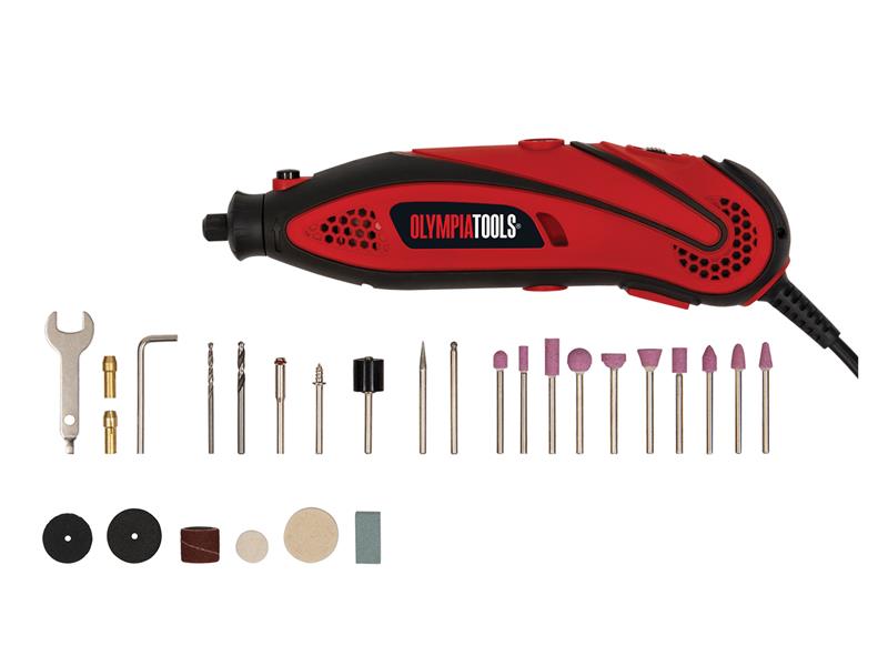 Olympia Power Tools Mini Rotary Multi-Tool with 40 Piece Accessory Set 135W 240V OLPRM135