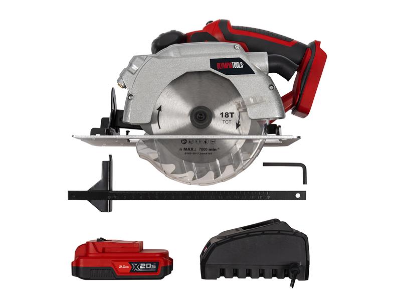 Olympia Power Tools X20S™ Circular Saw 20V 1 x 2.0Ah Li-ion OLPX20SCS1