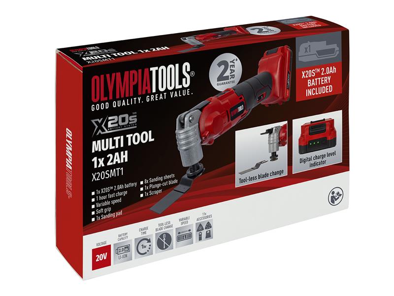 Olympia Power Tools X20S™ Multi-Tool 20V 1 x 2.0Ah Li-ion OLPX20SMT1