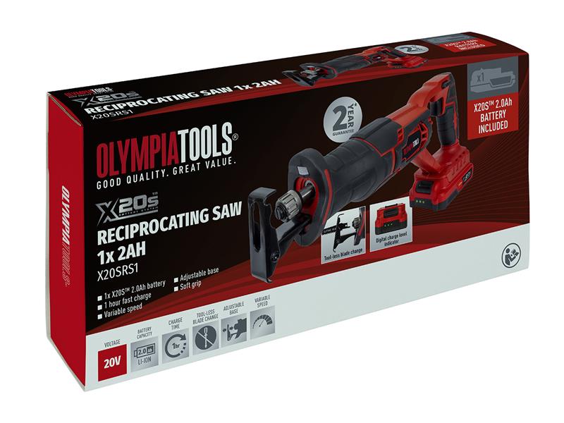 Olympia Power Tools X20S™ Reciprocating Saw 20V 1 x 2.0Ah Li-ion OLPX20SRS1