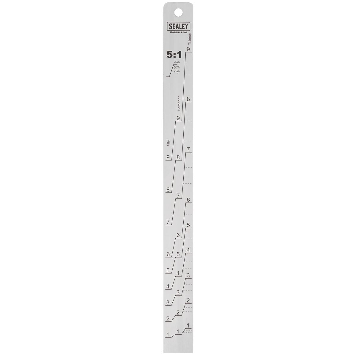 Sealey Aluminium Paint Measuring Stick 5:1/5:3 PA08
