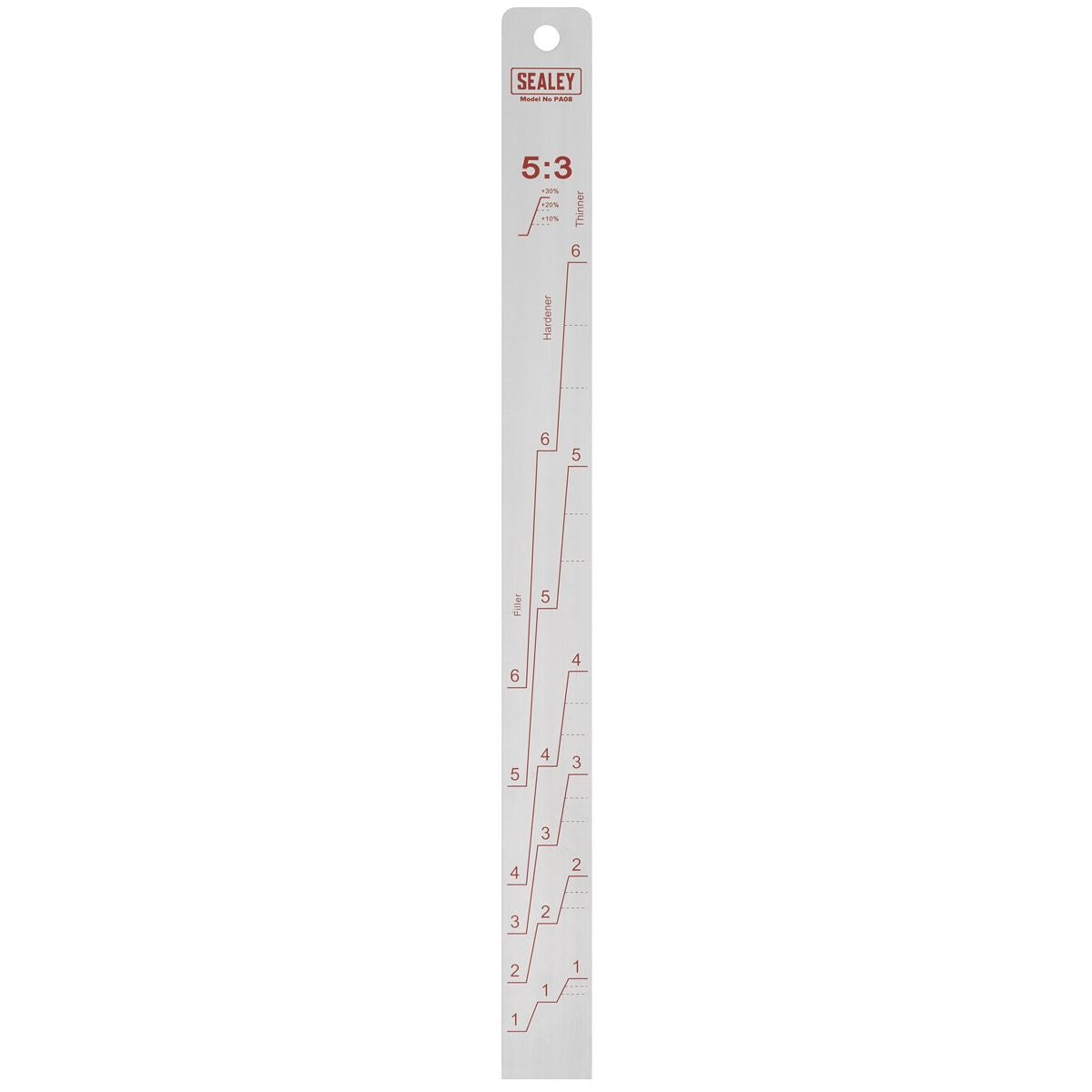 Sealey Aluminium Paint Measuring Stick 5:1/5:3 PA08