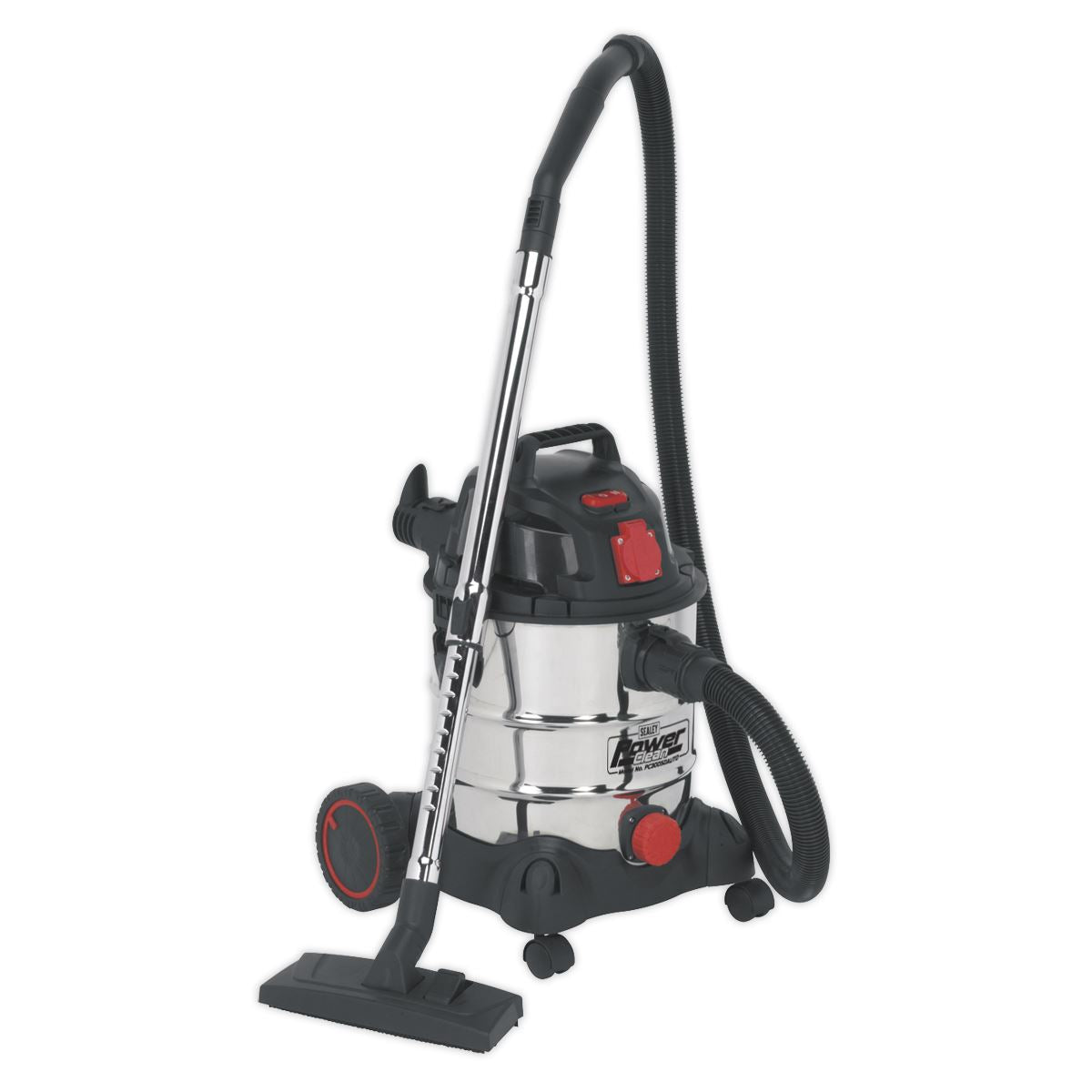 Sealey Vacuum Cleaner Industrial 20L 1400W/230V Stainless Drum Auto Start PC200SDAUTO