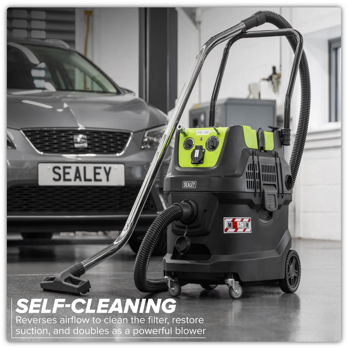 Sealey Dust-Free Wet & Dry Industrial Vacuum Cleaner 40L Plastic Drum PC400MA