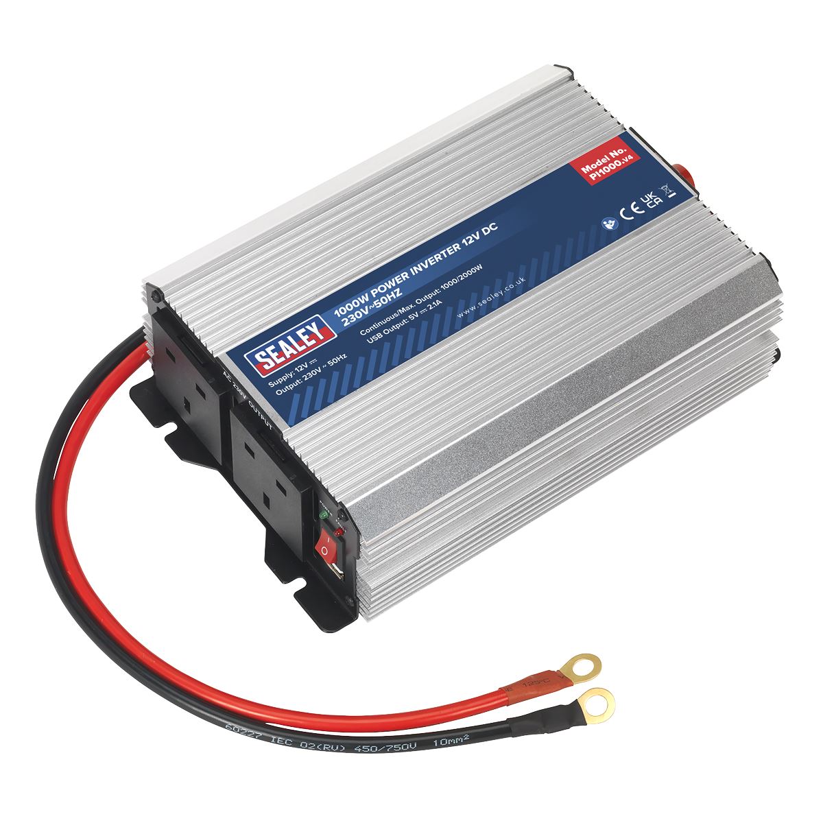 Sealey Power Inverter 1000W 12V DC - 230V~50Hz PI1000