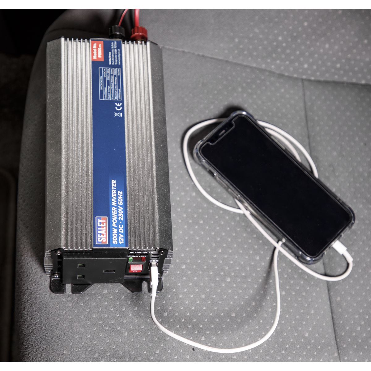 Sealey Power Inverter 500W 12V DC - 230V~50Hz PI500