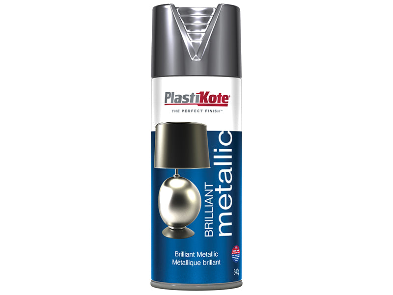 PlastiKote Brilliant Metallic Spray Silver 400ml PKT161