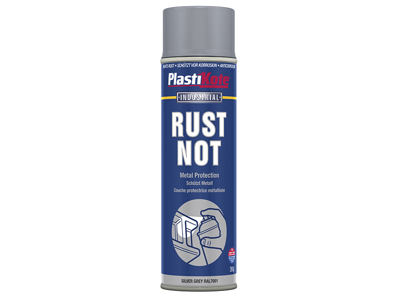 PlastiKote Rust Not Spray Matt Silver Grey 500ml PKT791