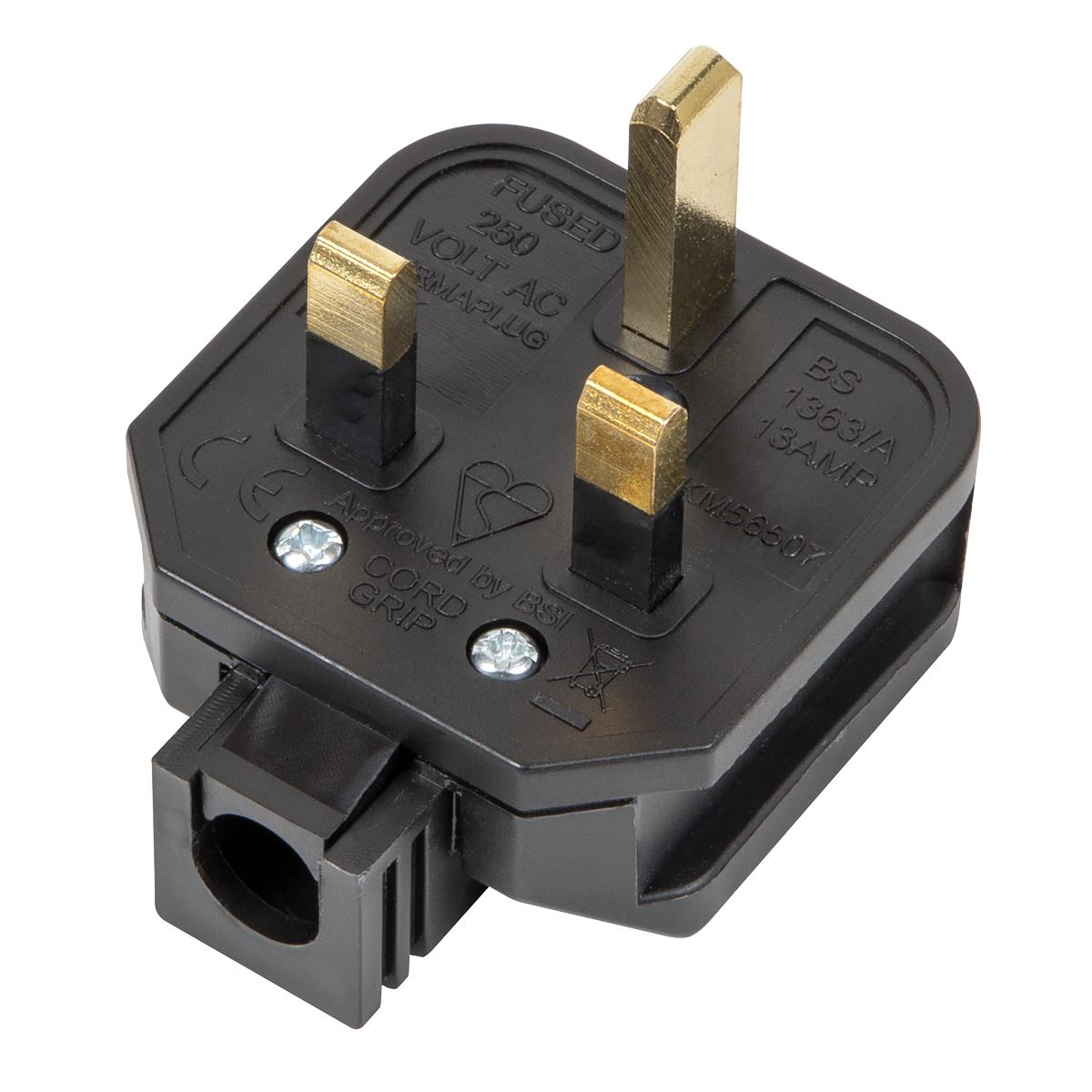 Sealey Black 13A heavy-Duty Plug PL/13/3S