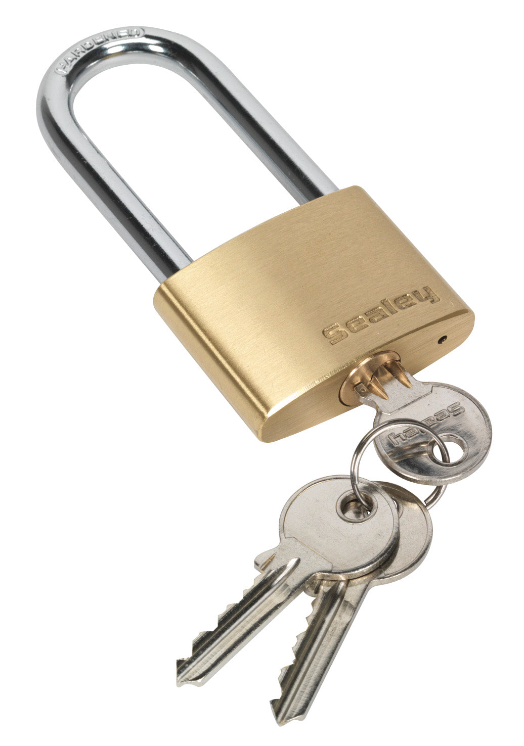 Sealey Brass Body Padlock Long Shackle 50mm PL102L