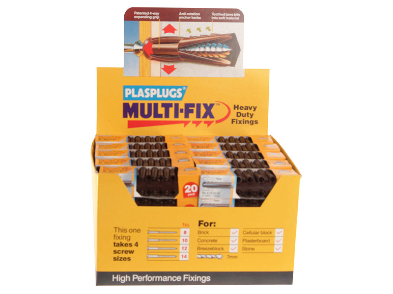 Plasplugs BJP700 Heavy-Duty Fixings (50 Packs x 20 Plugs) PLABJP700