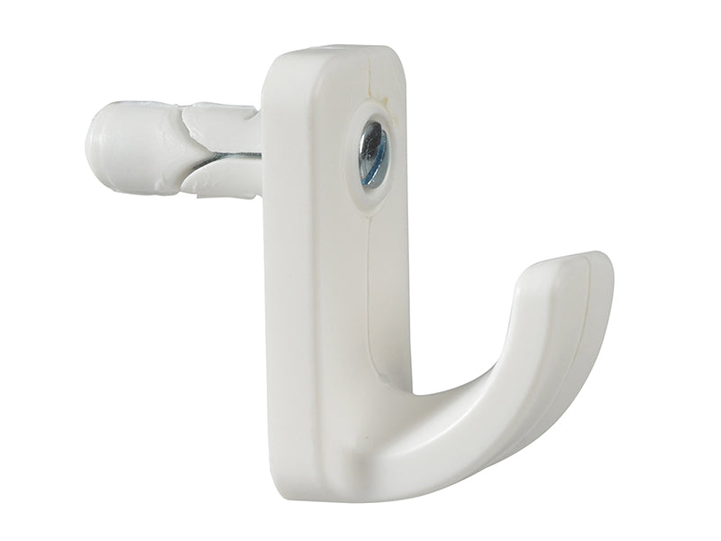 Plasplugs White Single Hollow Door Hook Pack of 1 PLAHW124