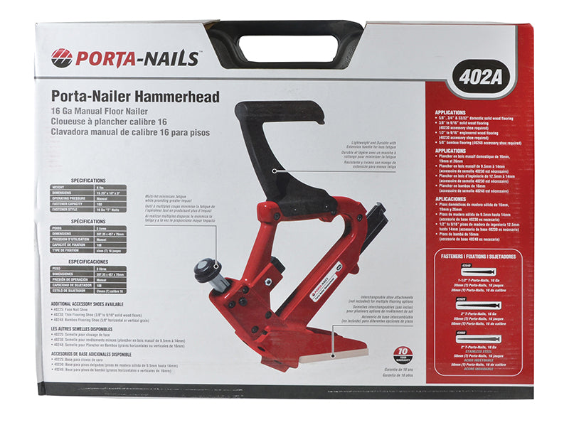 Porta-Nails Angled Floor Nailer with Mallet in Case POR402A