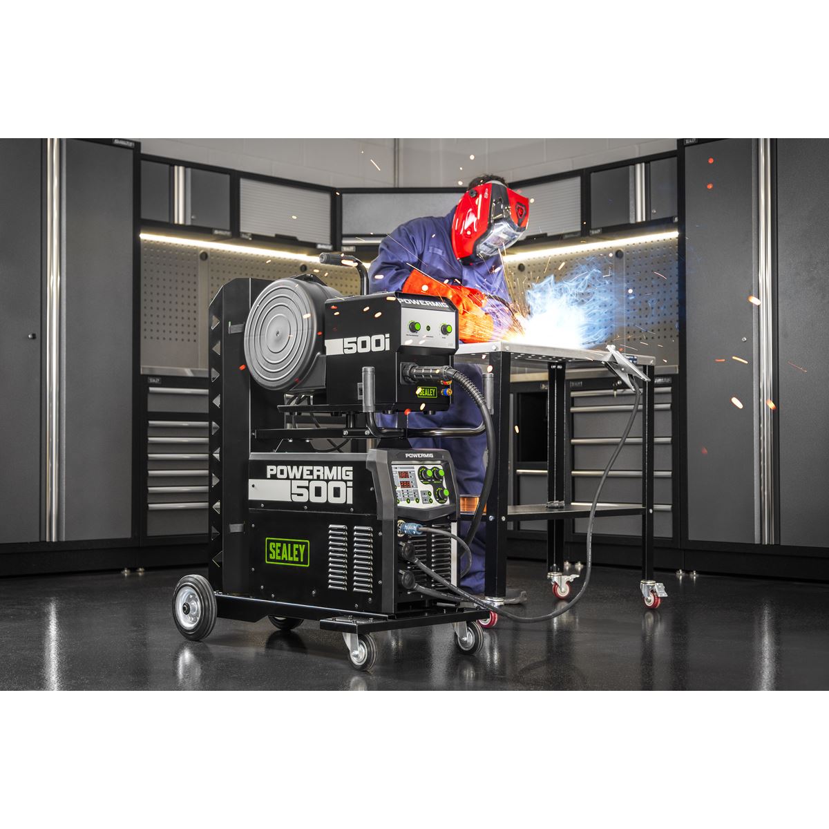 Sealey 400V 3ph 500A Gas Gasless MIG/TIG/MMA Inverter Welder POWERMIG500i