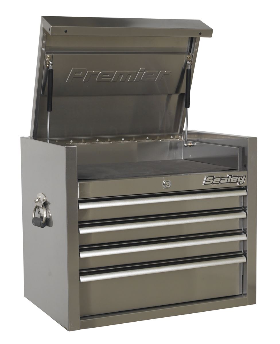 Sealey Topchest 4 Drawer 675mm Stainless Steel Heavy-Duty PTB66004SS