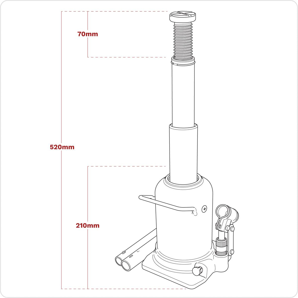 Sealey Viking Telescopic Bottle Jack 10 Tonne PTBJ10S