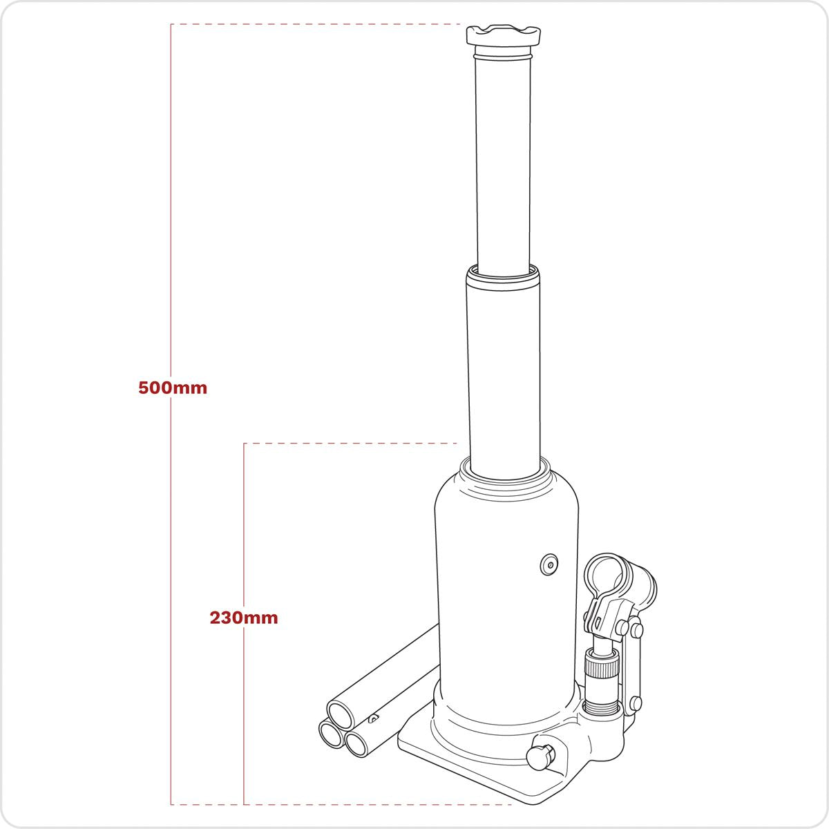 Sealey Viking Telescopic Bottle Jack 5 Tonne PTBJ5S