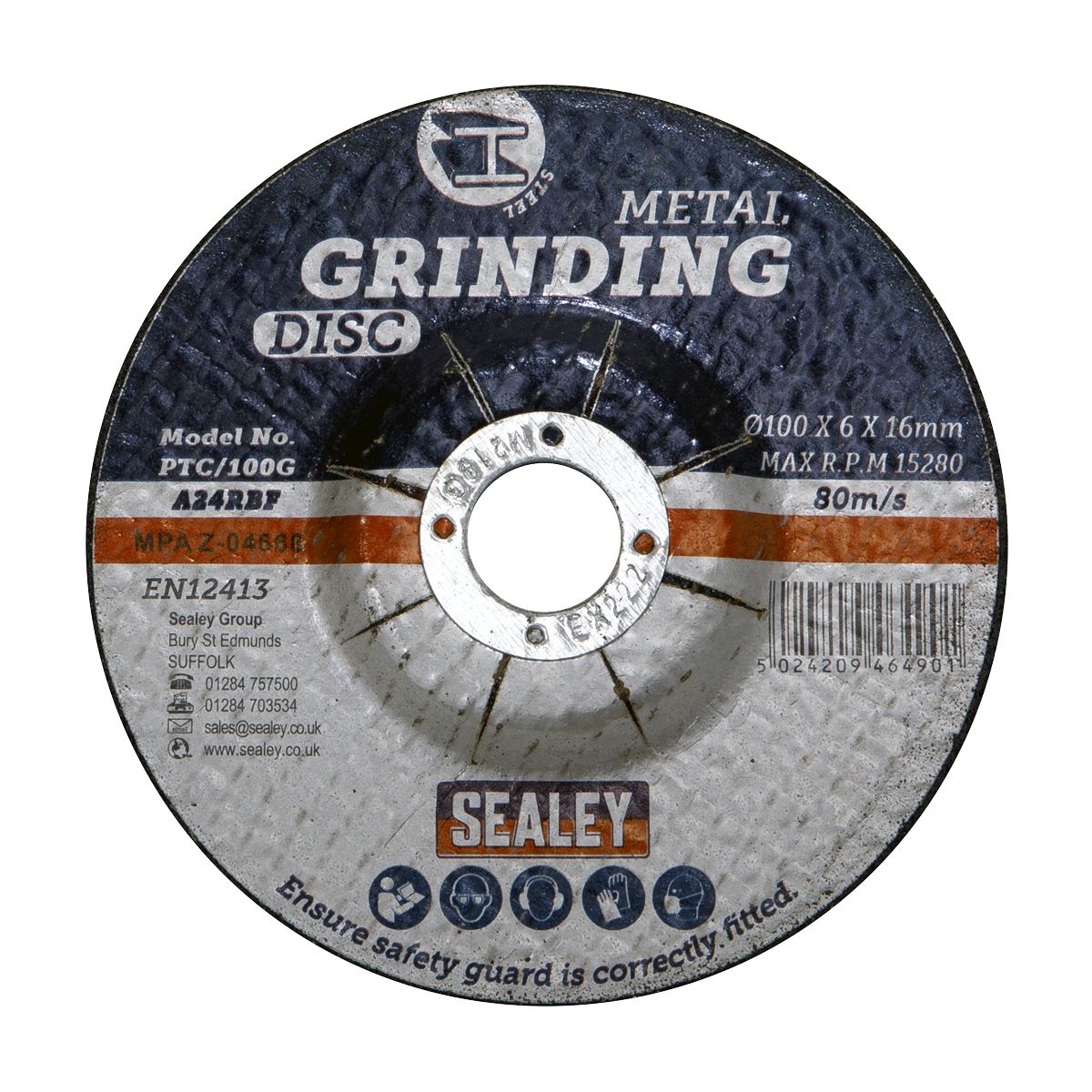 Sealey Grinding Disc �100 x 6mm �16mm Bore PTC/100G