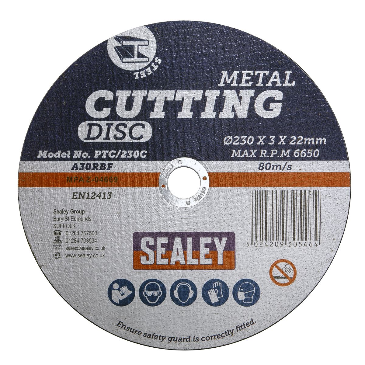 Sealey Cutting Disc �230 x 3mm 22mm Bore PTC/230C