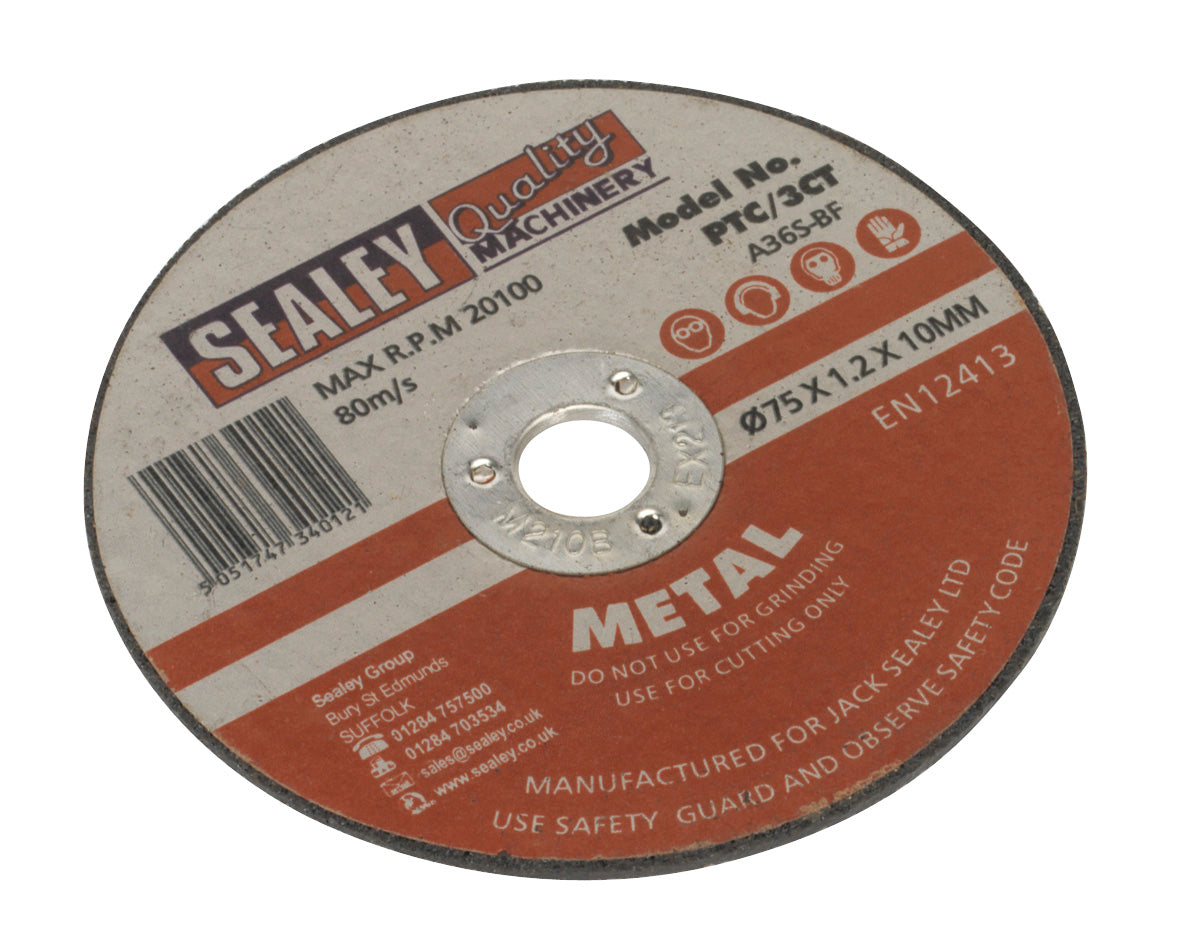 Sealey Cutting Disc �75 x 1.2mm �10mm Bore PTC/3CT