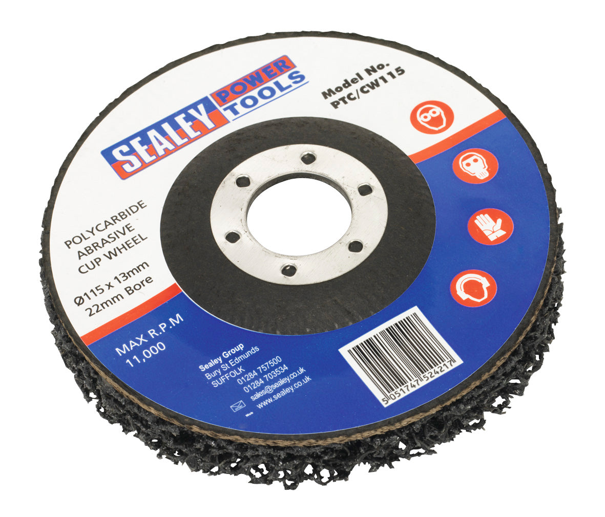 Sealey Polycarbide Cup Wheel �115 x 13 x �22mm PTC/CW115