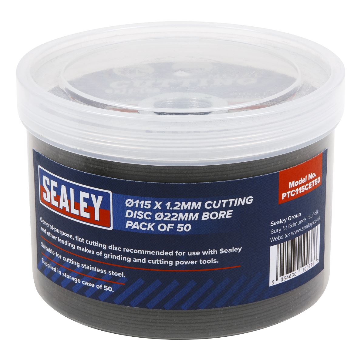 Sealey Cutting Disc �115 x 1.2mm �22mm Bore - Pack of 50 PTC115CET50