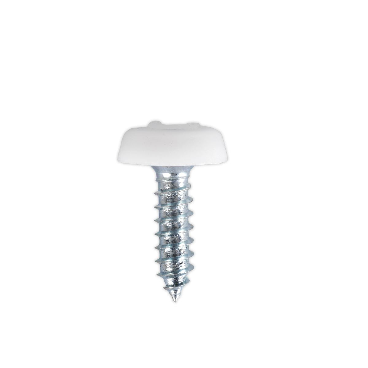 Sealey Numberplate Screw Plastic Enclosed Head 4.8 x 18mm White Pack of 50 PTNP1
