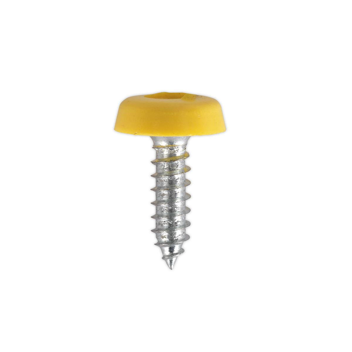 Sealey Numberplate Screw Plastic Enclosed Head 4.8 x 18mm Yellow Pack of 50 PTNP2