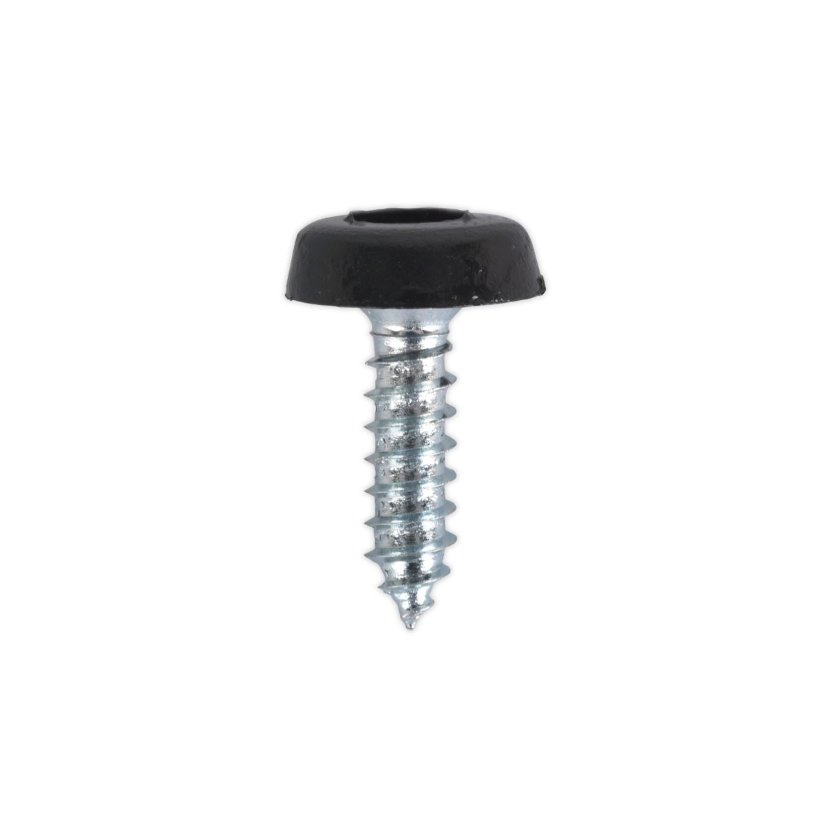 Sealey Numberplate Screw Plastic Enclosed Head 4.8 x 18mm Black Pack of 50 PTNP3
