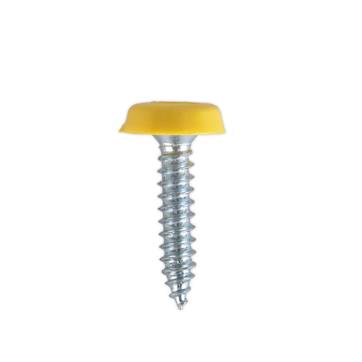 Sealey Numberplate Screw Plastic Enclosed Head 4.8 x 24mm Yellow Pack of 50 PTNP6
