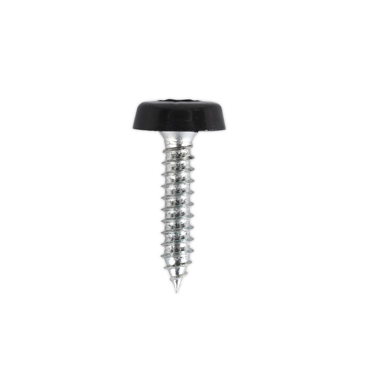 Sealey Numberplate Screw Plastic Enclosed Head 4.8 x 24mm Black Pack of 50 PTNP7