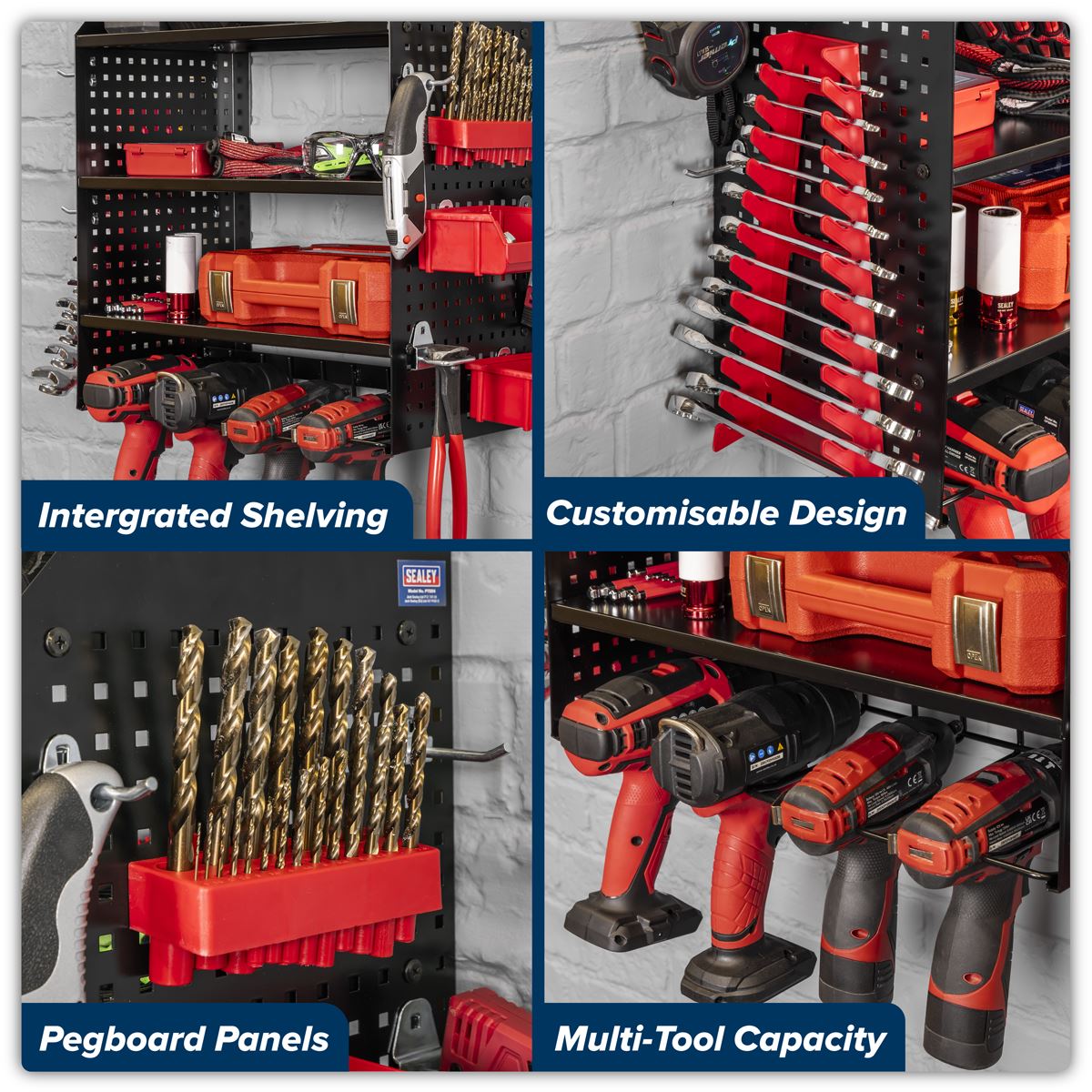 Sealey Power Tool Storage Rack with Shelves PTSR4