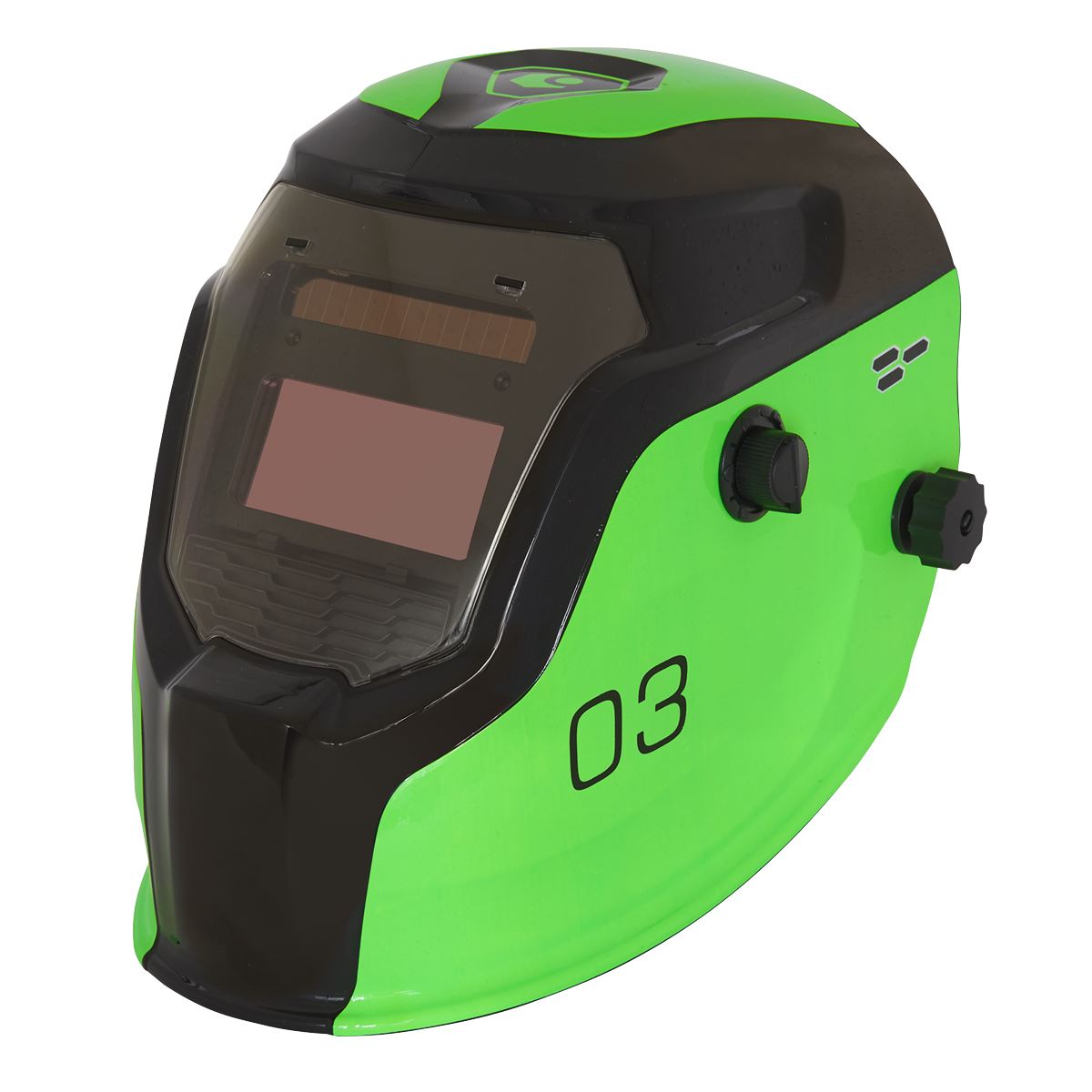 Sealey Auto Darkening Welding Helmet - Shade 9-13 - Green PWH3
