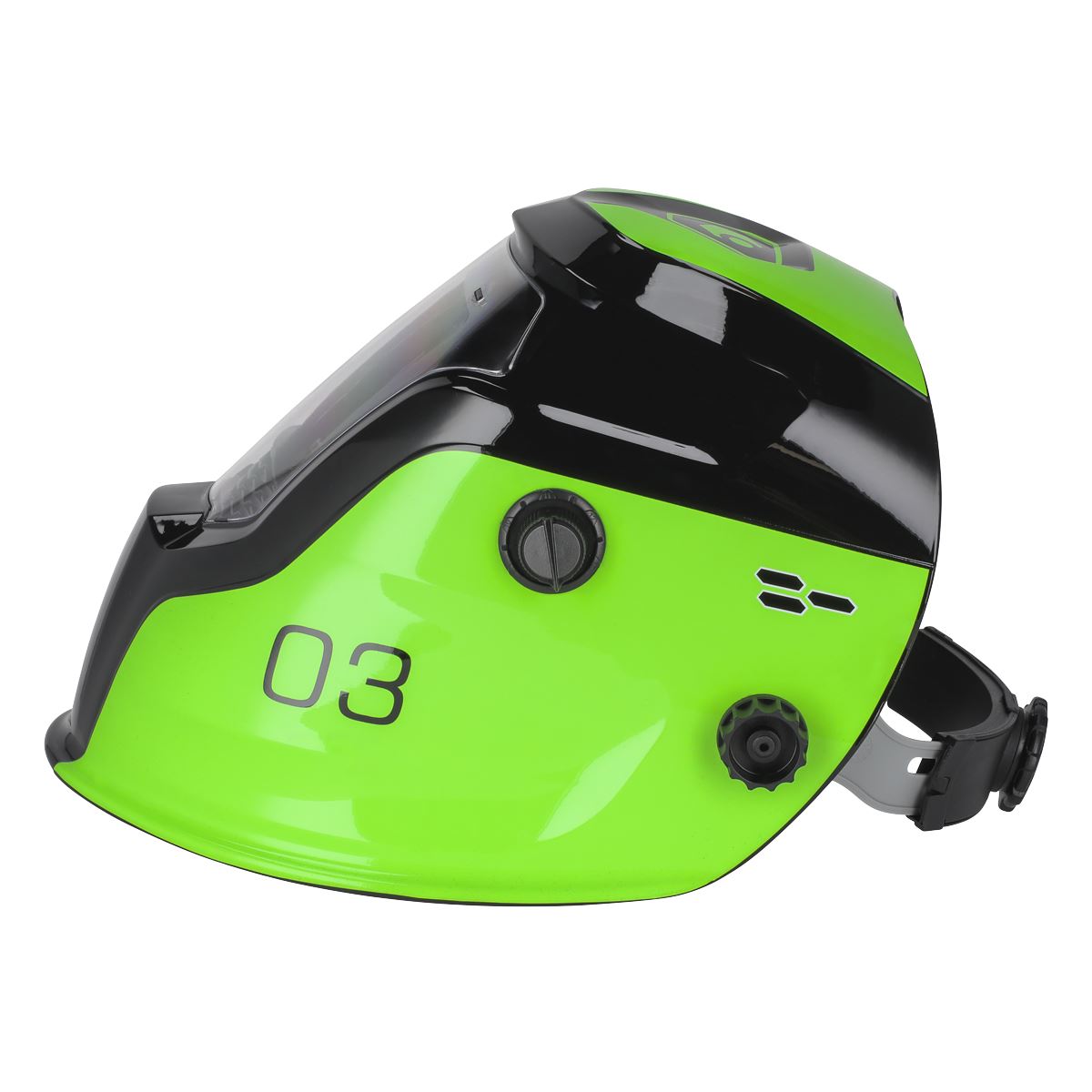 Sealey Auto Darkening Welding Helmet - Shade 9-13 - Green PWH3