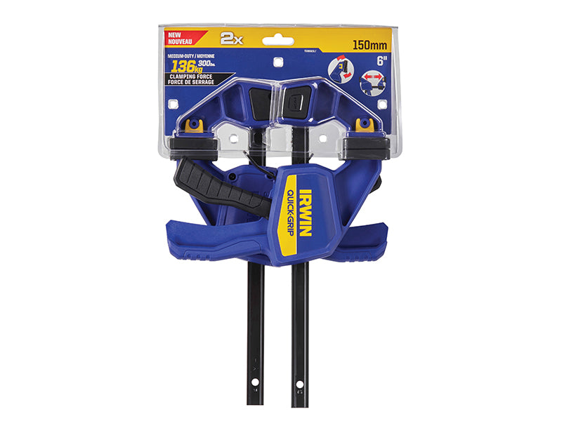 IRWIN® Quick-Grip® Quick-Change™ Medium-Duty Bar Clamp 150mm (6in) Twin Pack Q/G5062QCNTP