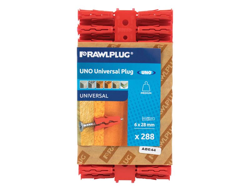 Rawlplug Red UNO® Plugs 6 x 28mm (Pack 288) RAW68525