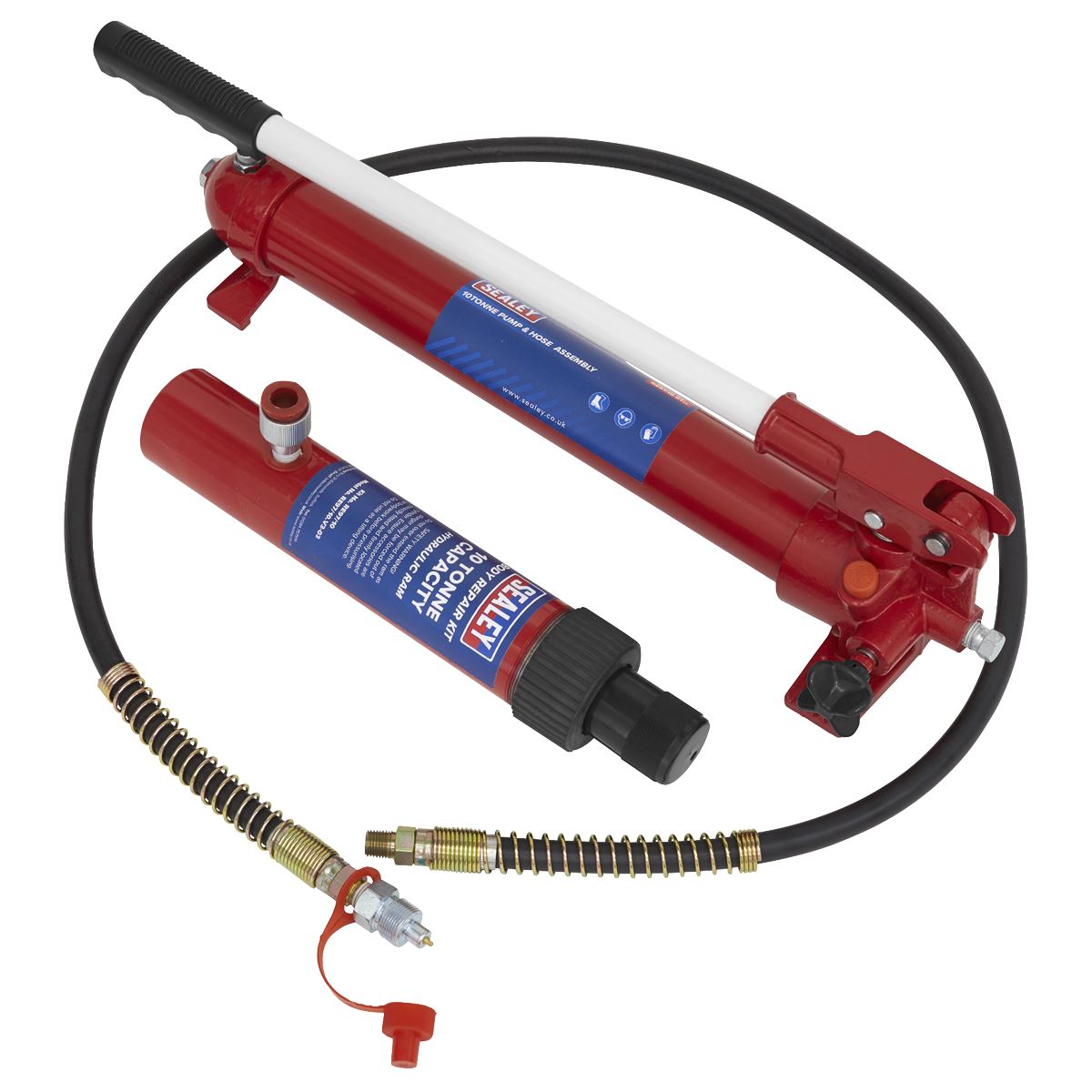 Sealey Snap Push Ram with Pump & Hose Assembly - 10 Tonne RE97.10-COMBO