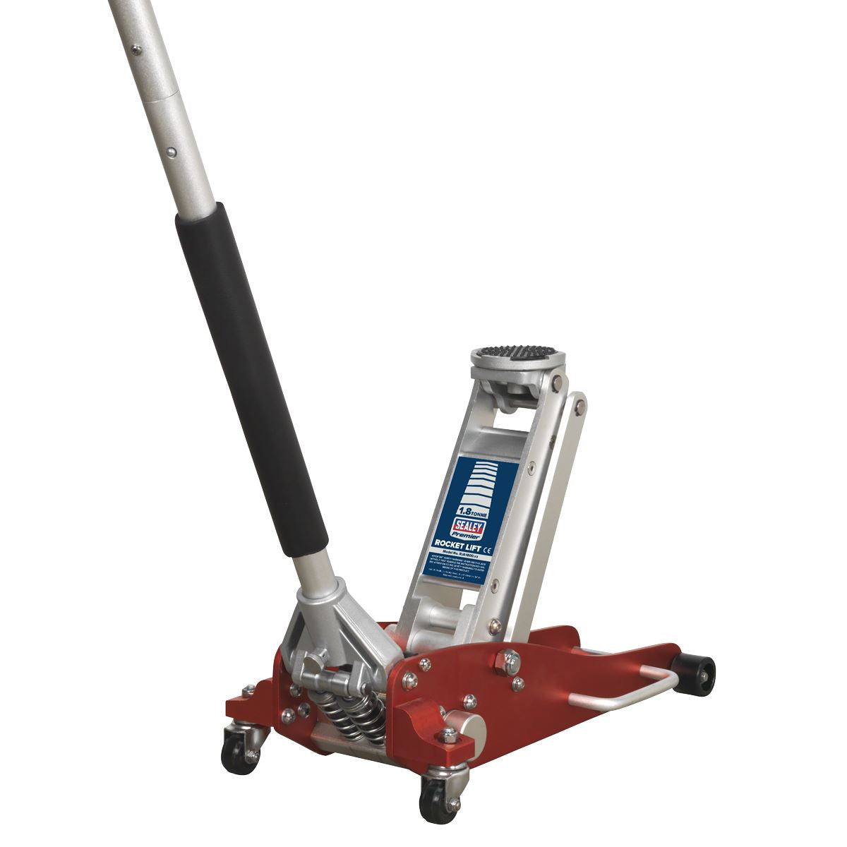 Sealey Trolley Jack 1.8 Tonne Low Profile Aluminium Rocket Lift RJA1800