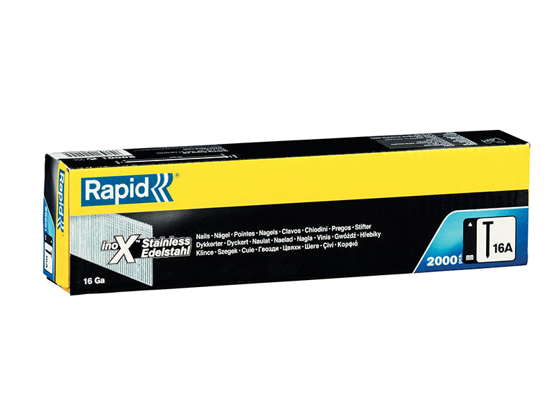 Rapid 16A 20° Stainless Steel Brad Nails 64mm (Box 2000) RPD16A64SS