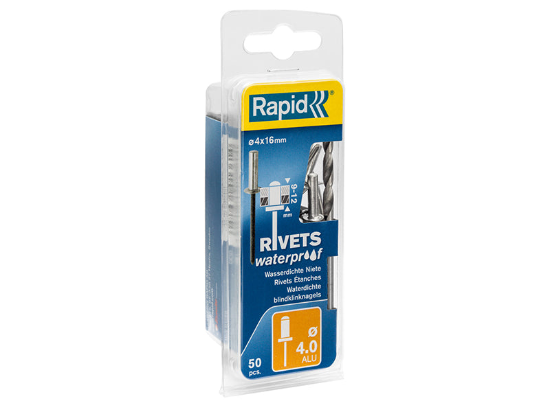 Rapid Waterproof Rivets 4 x 16mm Blister of 50 RPD5000401