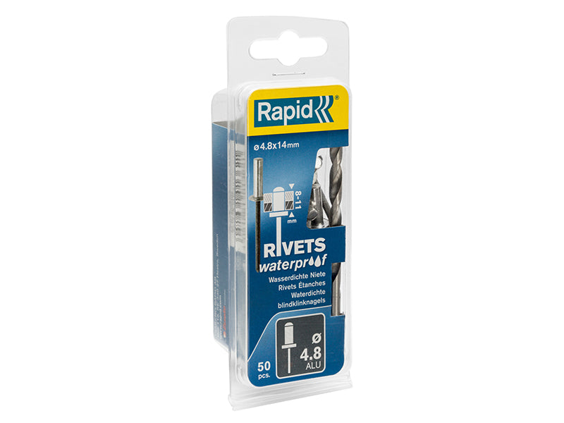 Rapid Waterproof Rivets 4.8 x 14mm Blister of 50 RPD5000402
