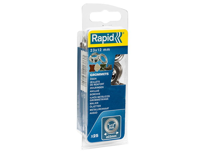 Rapid Eyelets 12 x 23mm (25) + Metal 2 Piece Anvil RPD5000413
