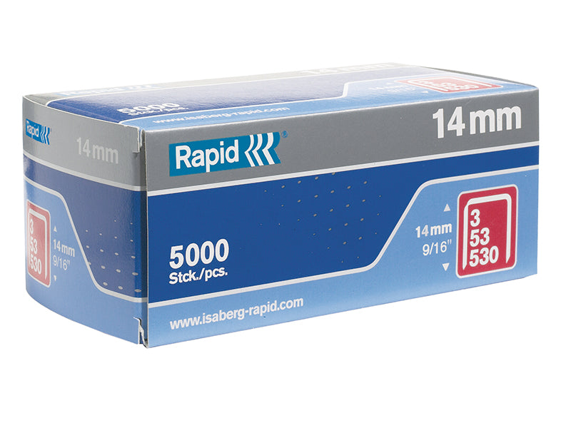 Rapid 53/14B 14mm Galvanised Staples (Box 5000) RPD5314B5000
