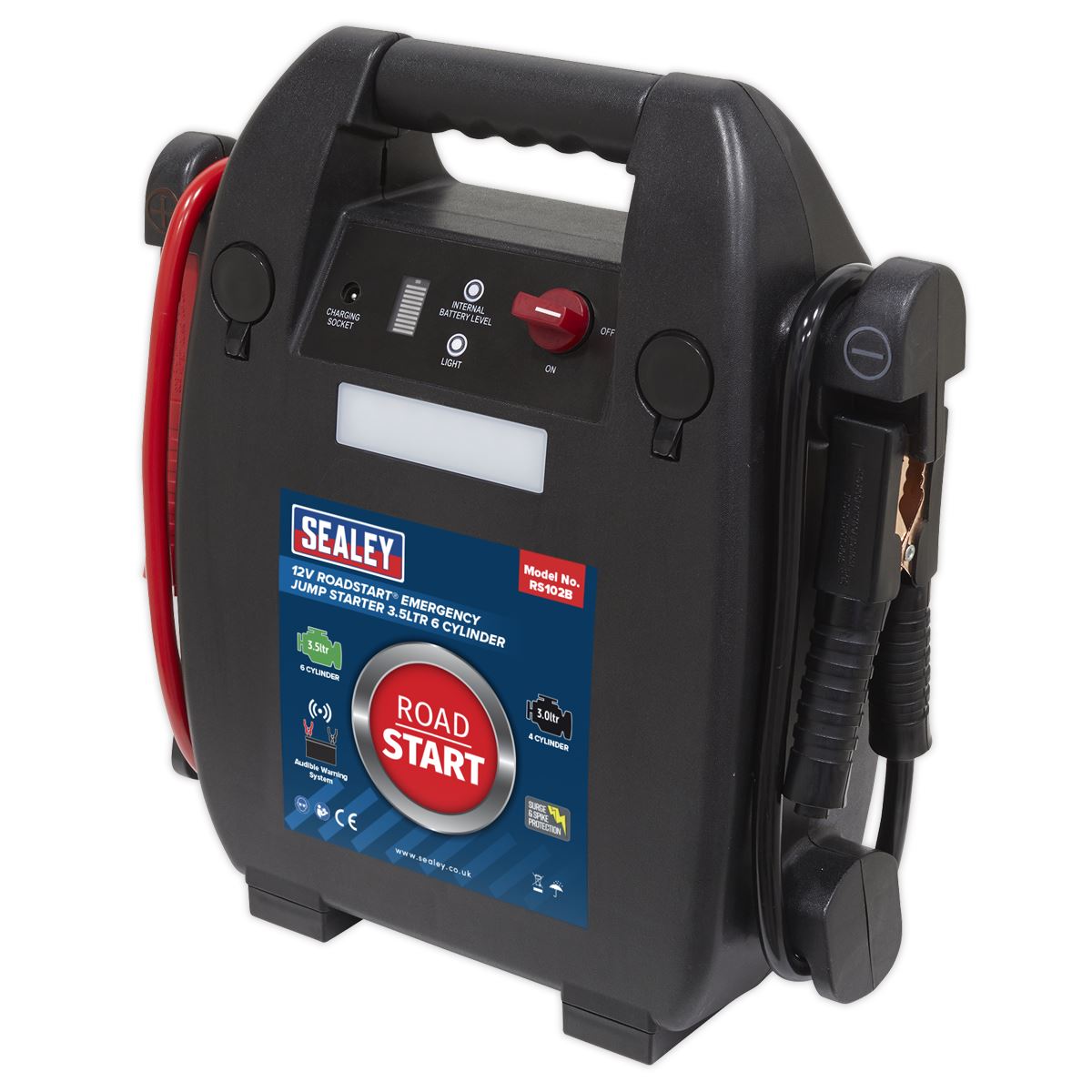 Sealey RoadStart® Emergency Jump Starter 12V 3.5L 6-Cylinder RS102B